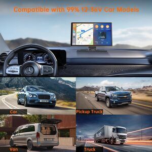Wireless Carplay & Android Auto with 4K Dash Cam, 9 Inch Portable Apple Carplay